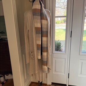 Joah Brown Beige Open Cardigan